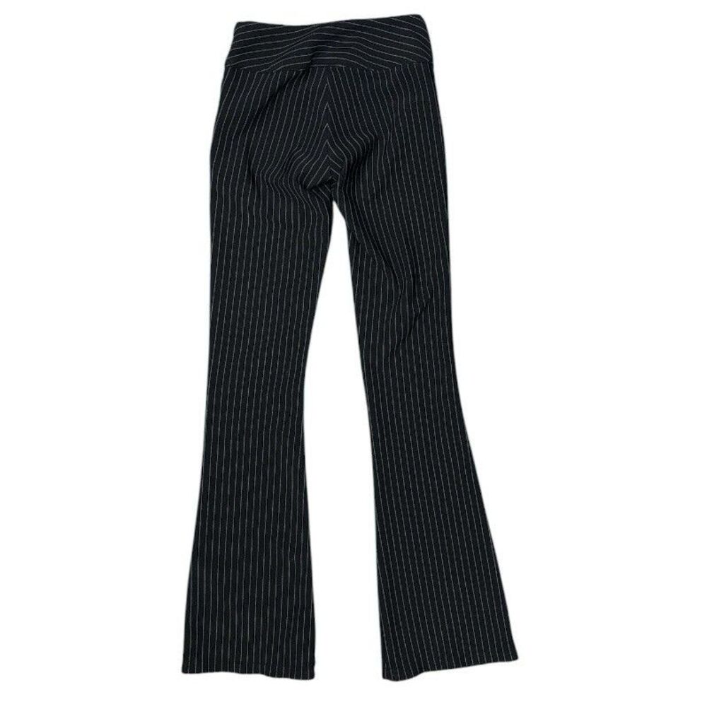 Vintage Y2K Rave Flare Trouser Pants Low Rise Pinstripe Office Siren 90's Y2K 0 - Picture 2 of 7